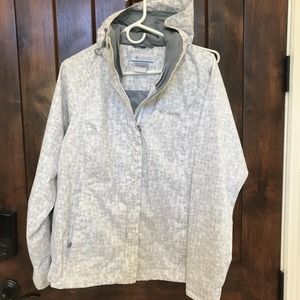 Columbia Women Hooded Jacket Gray White Interchange Small